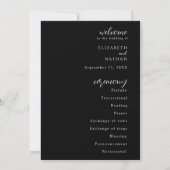 Modern Elegant Wedding Programme Kaart (Achterkant)