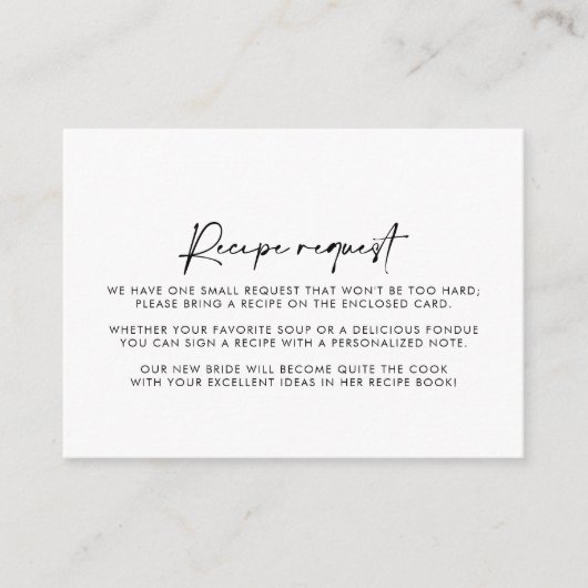 Modern Elegant Wedding Recept Aanvraag Informatiekaartje (Voorkant)