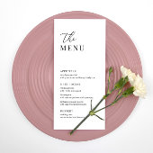 Modern Elegant Wedding Reception Menu