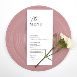 Modern Elegant Wedding Reception Menu