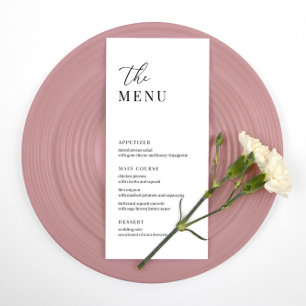 Modern Elegant Wedding Reception Menu