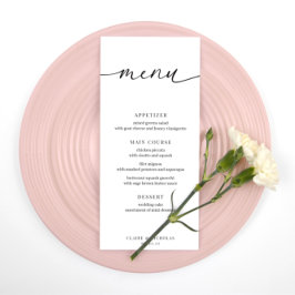 Modern Elegant Wedding Reception Menu