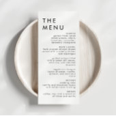 Modern Elegant Wedding Reception Menu