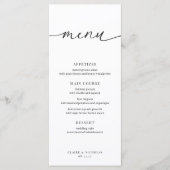 Modern Elegant Wedding Reception Menu (Voorkant)