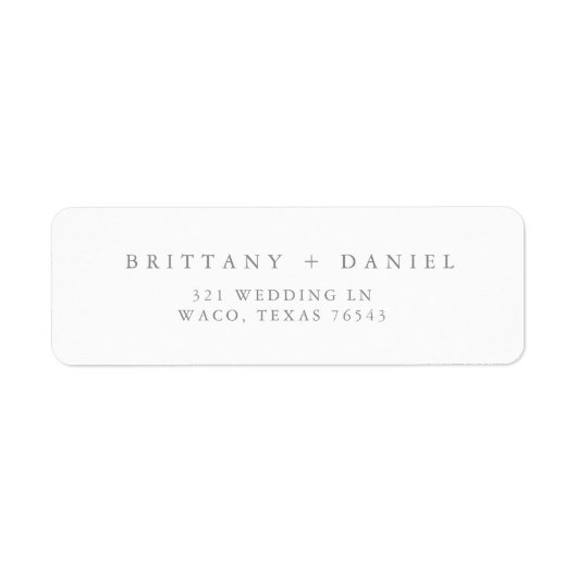 Modern Elegant Wedding Return Address Label (Voorkant)