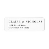 Modern Elegant Wedding Return Address Label (Voorkant)