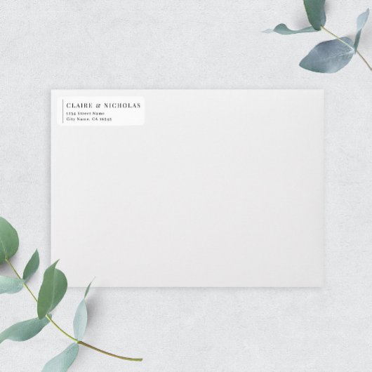 Modern Elegant Wedding Return Address Label