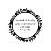 Modern Elegant Wedding Return Address Rubber Stamp Rubberstempel (Afrduk)