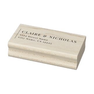Modern Elegant Wedding Return Address Rubber Stamp Rubberstempel