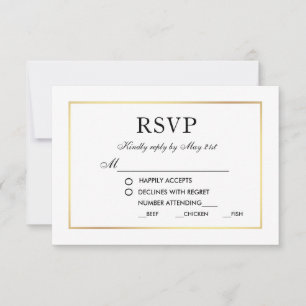 Modern Elegant Wedding RSVP Black & White M Kaartje