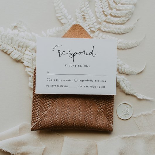 Modern Elegant Wedding RSVP-kaart Informatiekaartje