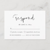 Modern Elegant Wedding RSVP-kaart Informatiekaartje (Voorkant)