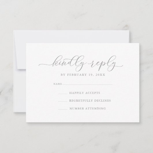 Modern Elegant Wedding RSVP-kaart Kaart (Voorkant)