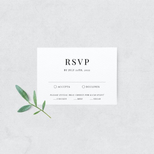 Modern Elegant Wedding RSVP-kaart RSVP Kaartje