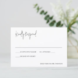 Modern Elegant Wedding RSVP Kaartje