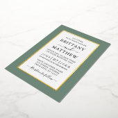 Modern Elegant Wedding Sage Green Gold Folie Uitnodiging (Gedraaid)
