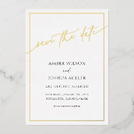 Modern Elegant Wedding Save the Date Folie Uitnodiging