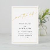 Modern Elegant Wedding Save the Date Folie Uitnodiging (Staand Voorkant)