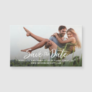 Modern Elegant Wedding Save the Date Photo Magnets