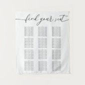 Modern Elegant Wedding Seating Chart for 12 Tables Wandkleed (Voorkant)