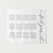 Modern Elegant Wedding Seating Chart for 12 Tables Wandkleed (Voorkant (horizontaal))