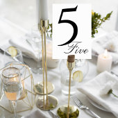 Modern Elegant Wedding Table Number Card Kaart