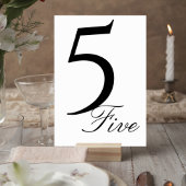 Modern Elegant Wedding Table Number Card Kaart