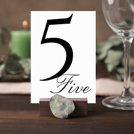 Modern Elegant Wedding Table Number Card Kaart