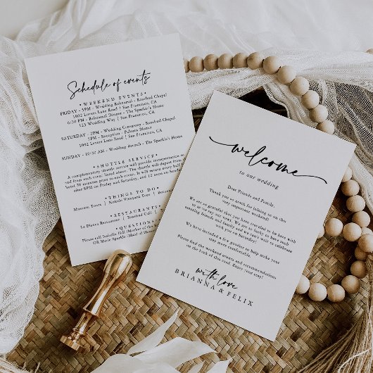 Modern Elegant Wedding Welcome Letter