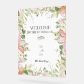 Modern Elegant Wedding Welkom Acryl Bord (Hoek)