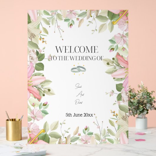 Modern Elegant Wedding Welkom Acryl Bord (Huwelijk)