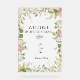 Modern Elegant Wedding Welkom Acryl Bord