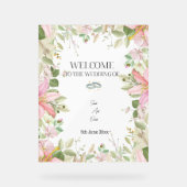 Modern Elegant Wedding Welkom Acryl Bord (Voorkant)