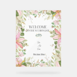 Modern Elegant Wedding Welkom Acryl Bord