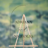 Modern Elegant Wedding Welkom Acryl Bord (Neutraal)