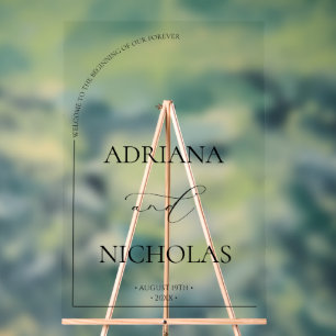 Modern Elegant Wedding Welkom Acryl Bord