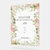 Modern Elegant Wedding Welkom Acryl Bord (Hoek)