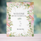 Modern Elegant Wedding Welkom Acryl Bord (Neutraal)