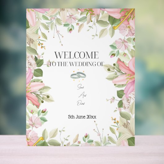 Modern Elegant Wedding Welkom Acryl Bord (Neutraal)