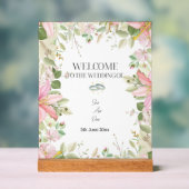 Modern Elegant Wedding Welkom Acryl Bord (Neutraal)