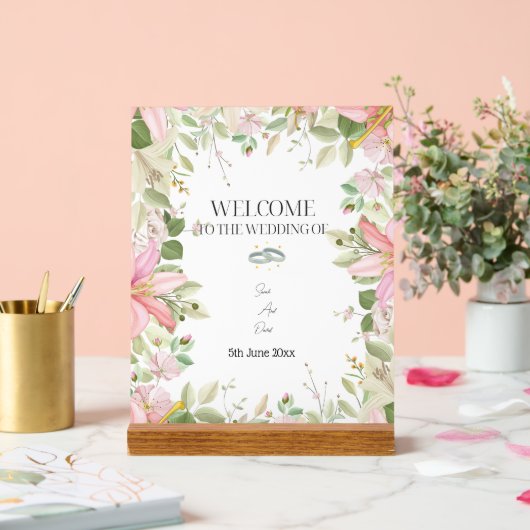 Modern Elegant Wedding Welkom Acryl Bord (Huwelijk)