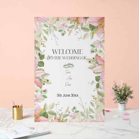 Modern Elegant Wedding Welkom Acryl Bord (Huwelijk)