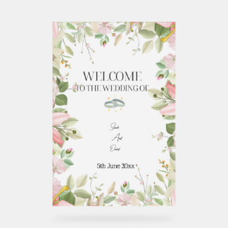 Modern Elegant Wedding Welkom Acryl Bord