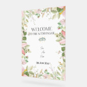 Modern Elegant Wedding Welkom Acryl Bord (Hoek)