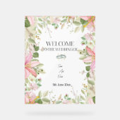 Modern Elegant Wedding Welkom Acryl Bord (Voorkant)