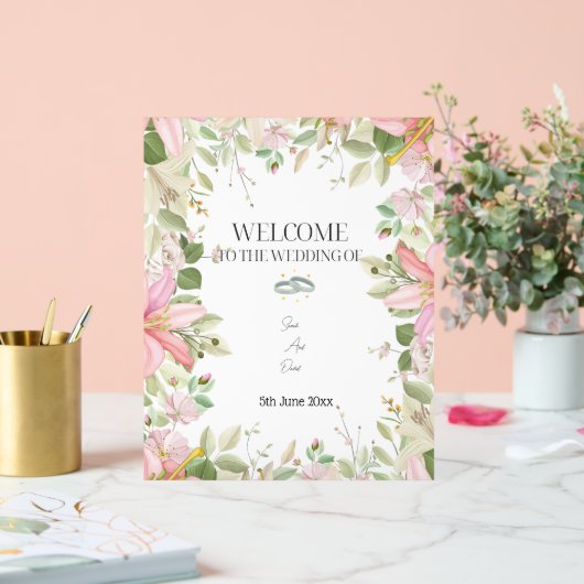 Modern Elegant Wedding Welkom Acryl Bord (Huwelijk)