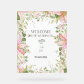 Modern Elegant Wedding Welkom Acryl Bord (Voorkant)