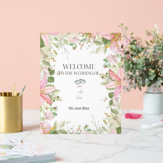 Modern Elegant Wedding Welkom Acryl Bord (Huwelijk)