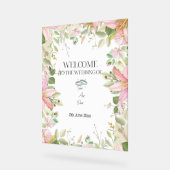 Modern Elegant Wedding Welkom Acryl Bord (Hoek)