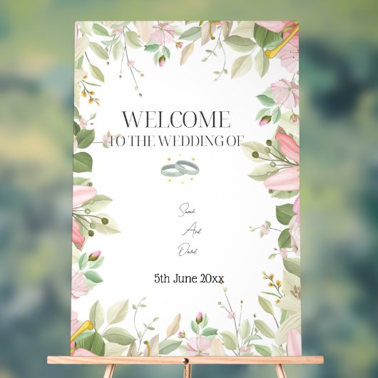 Modern Elegant Wedding Welkom Acryl Bord (Neutraal)